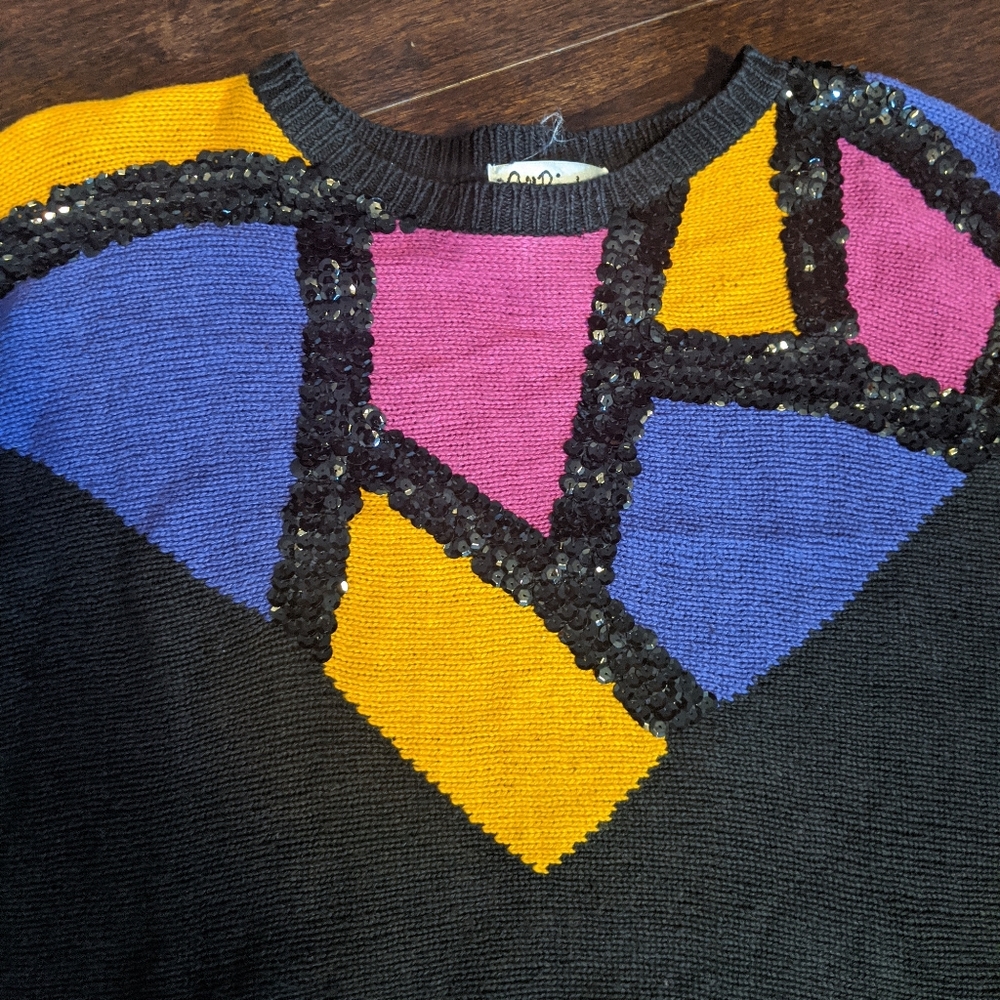 All Points Vintage 90s Sweater M/L - Picture 3 of 5